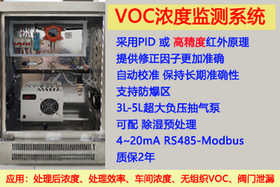 VOC浓度在线监测系统-自动校准-质保2年-支持PID原理和超高精度红外原理